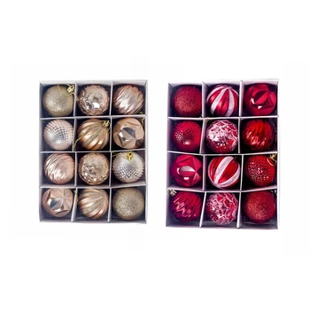 

24 Pcs Christmas Tree Decor Ball 55Mm Bauble Xmas Party Hanging Ball Christmas Ball for Home Christmas Decorations , 12 Pcs a &