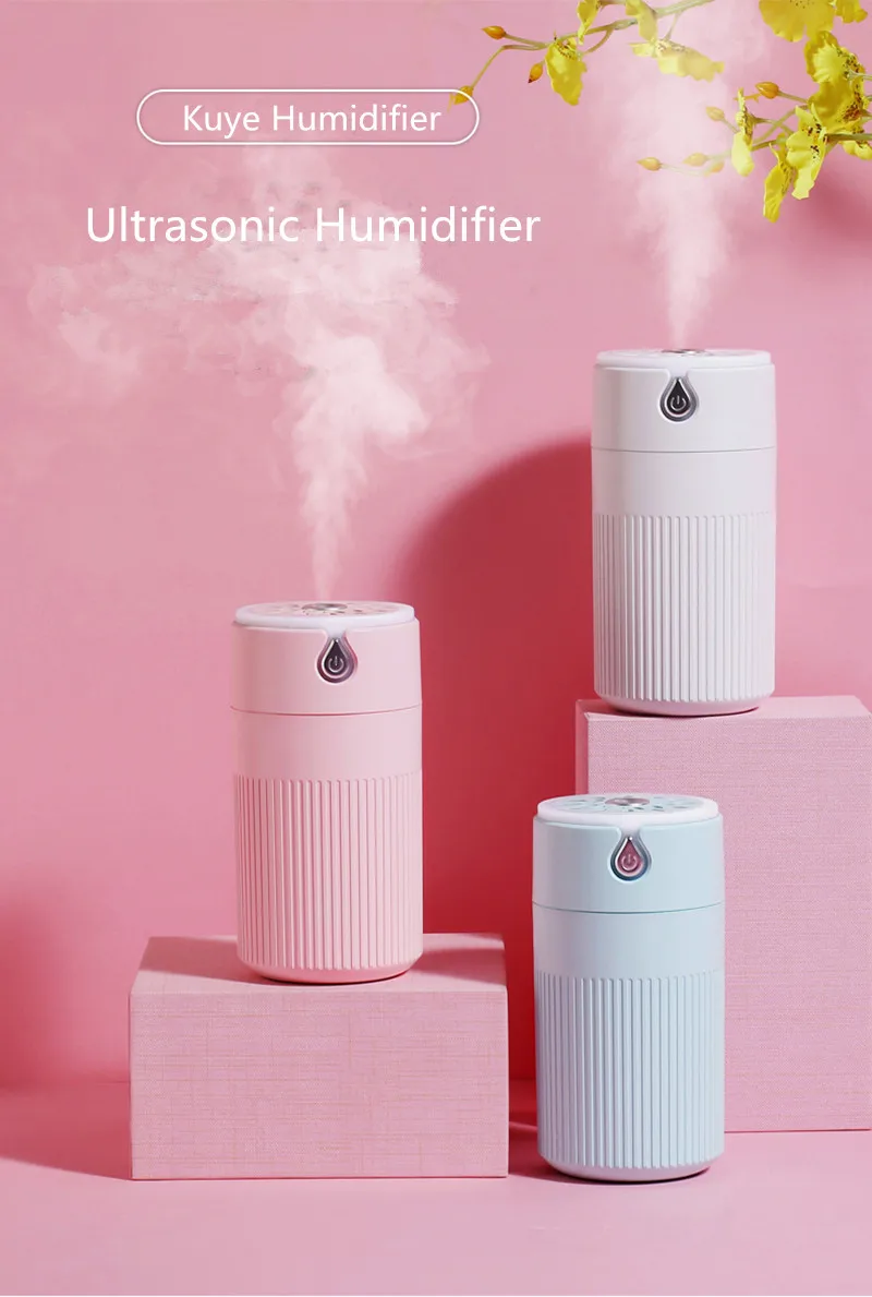 420ML Home Appliances Mini Air Humidifier USB Cool Mist Maker for Car Office Aroma Essential Oil Diffuser with Colorful LED Lamp