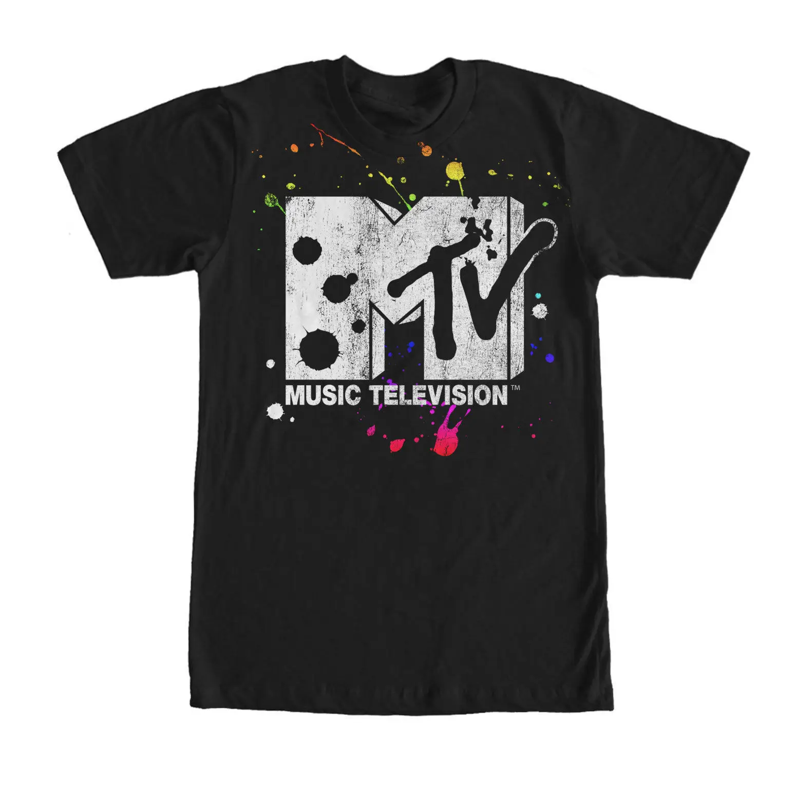 MTV Paint Splatter Logo Mens Graphic T 