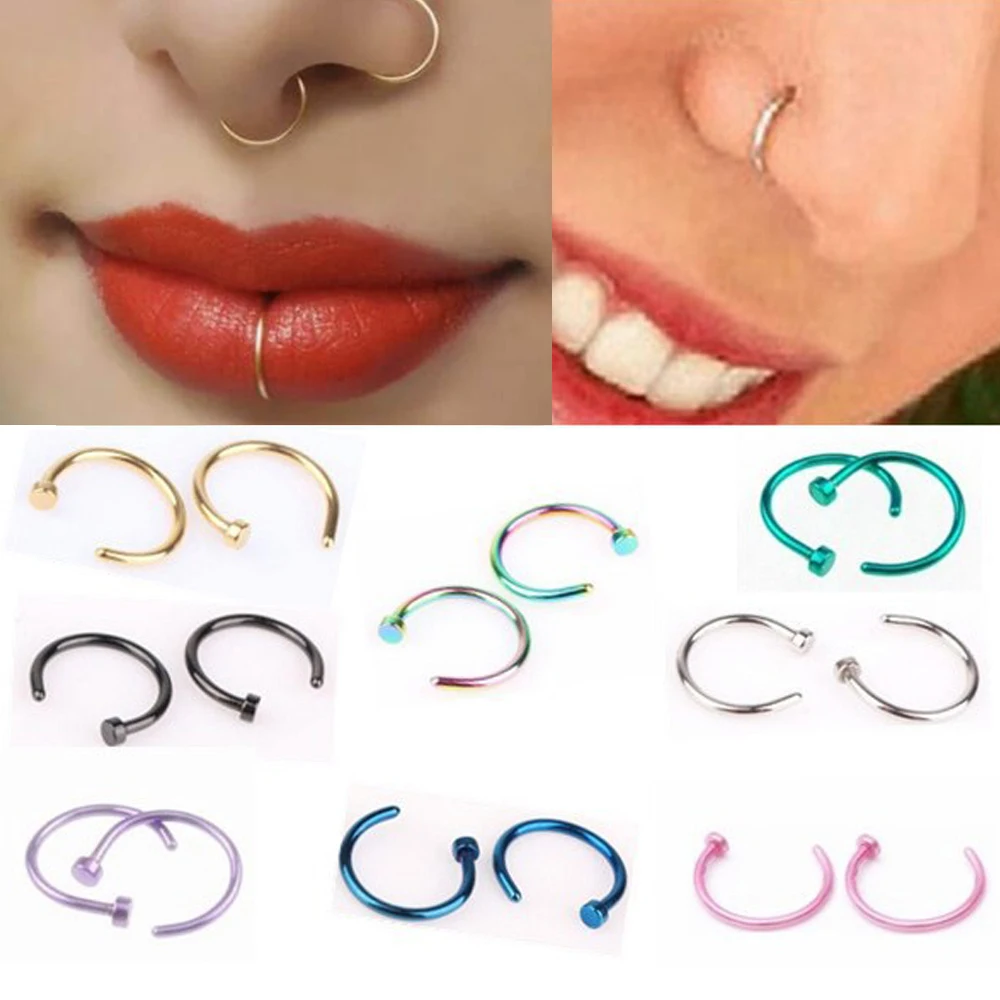 Piercing Jewelry 1pc Fake Nose Ring Lip Ring C Clip Lip Piercing Burun Hoop Women Neuspiercing Body Earrings Sexuality