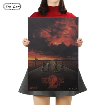 

TIE LER Vintage Kraft Poster TV Drama Characters Poster Cafe Bars Kitchen Decoration Wall Sticker