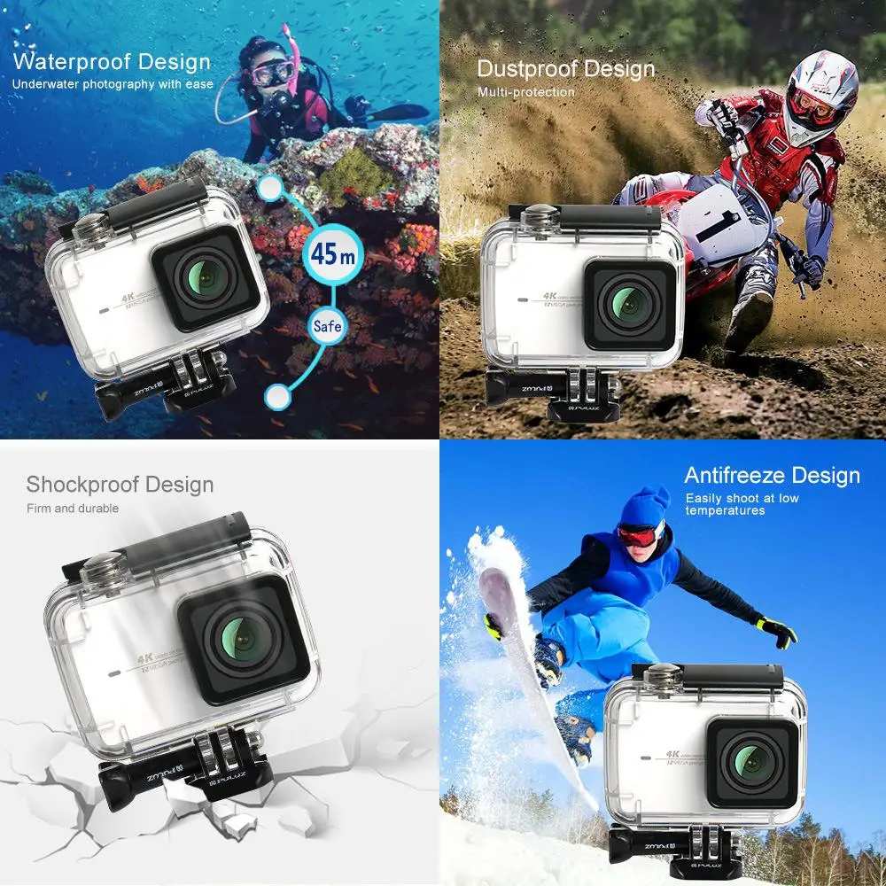 Подводный водонепроницаемый корпус Дайвинг чехол для Xiaomi Xiaoyi II 4K Экшн камера