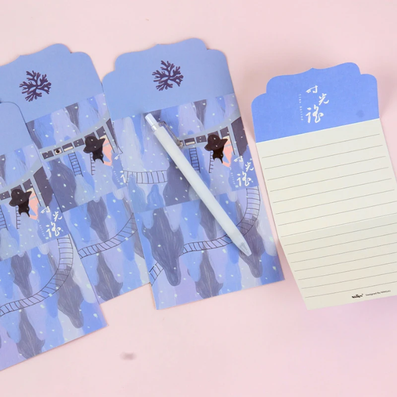 1 упак./лот милые конверт "кавай" для Почтовые открытки время качает письмо Бумага восемь дизайн случайные свадебные конверт подарки