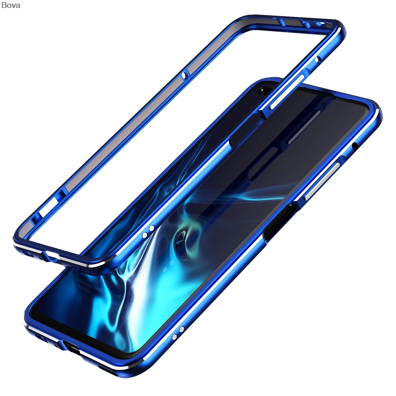 Silver Blue Чехол для Honor V30 Pro люкс ультра тонкий алюминиевый бампер для huawei Honor View30 Pro View30+ 2 пленка(1 Фронтальная+ 1 задняя - Цвет: Silver Blue