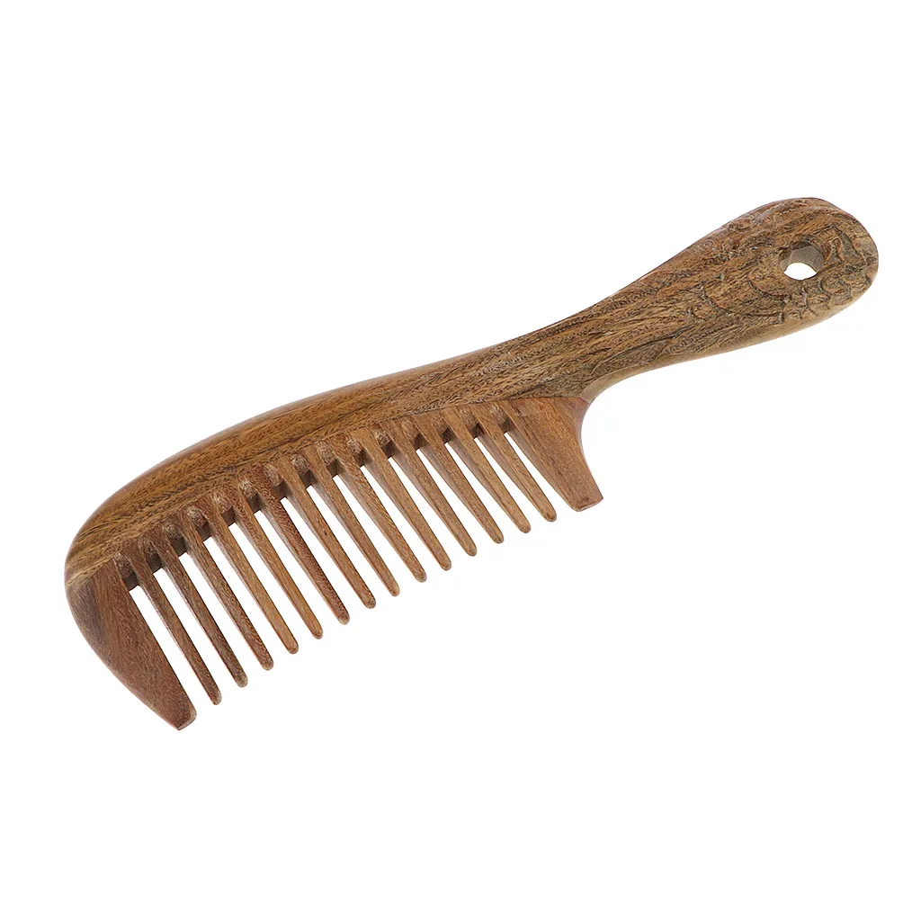 New Handmade Wooden Hair Comb Hairbrush with Anti-Static & No Snag for Beard, Head Hair, Mustache