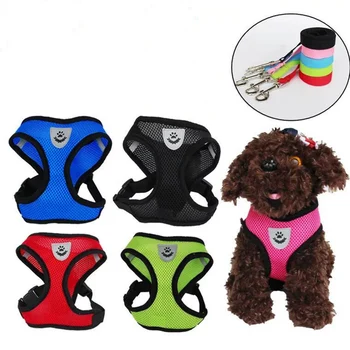 

Cat Dog Adjustable Harness Vest Walking Lead Leash For Puppy Dogs Collar Polyester Mesh Harness For Small Medium Dog Cat Pet