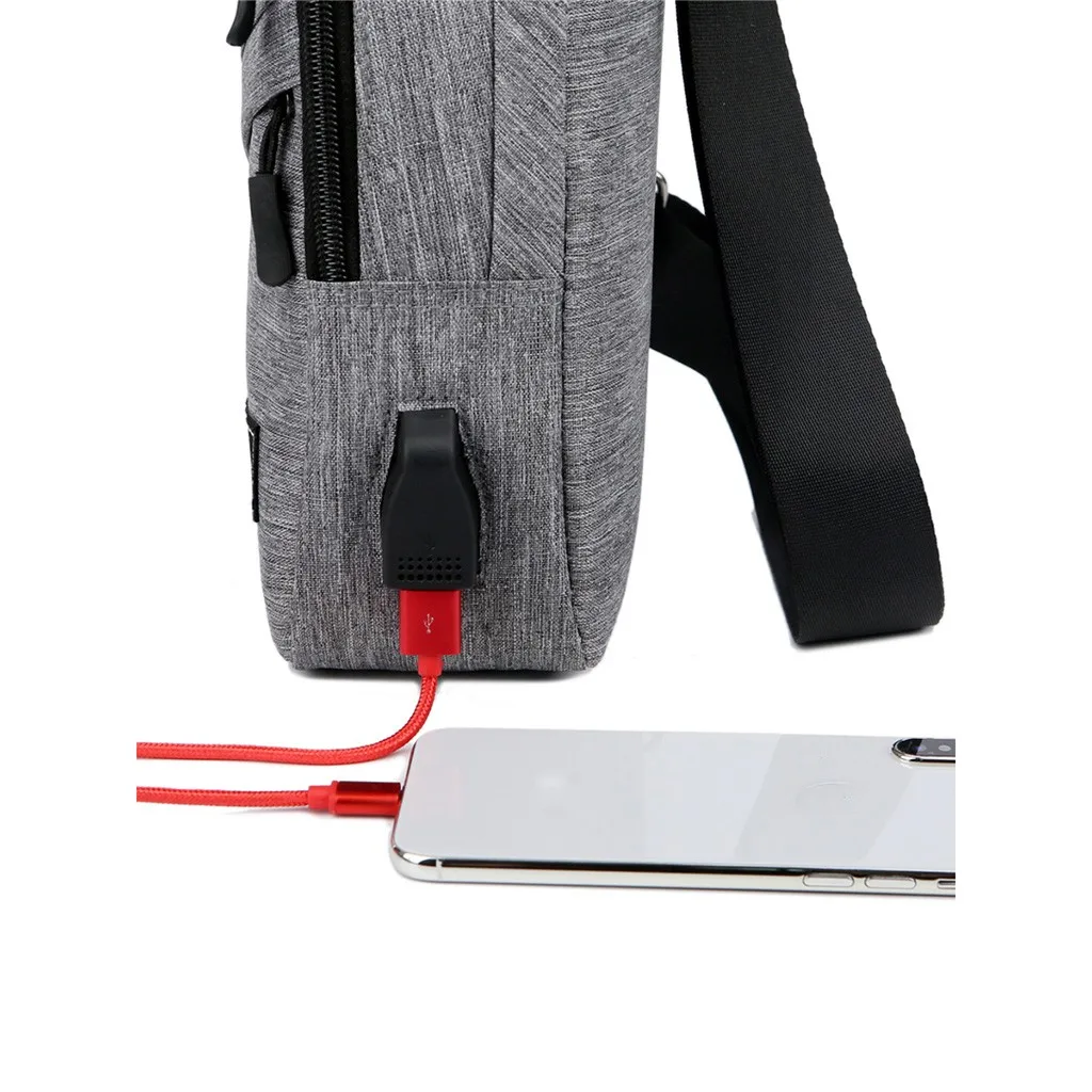 Мужская маленькая сумка-слинг, водонепроницаемая, через плечо, для улицы, нагрудная сумка с USB зарядным устройством, сумки через плечо для мужчин