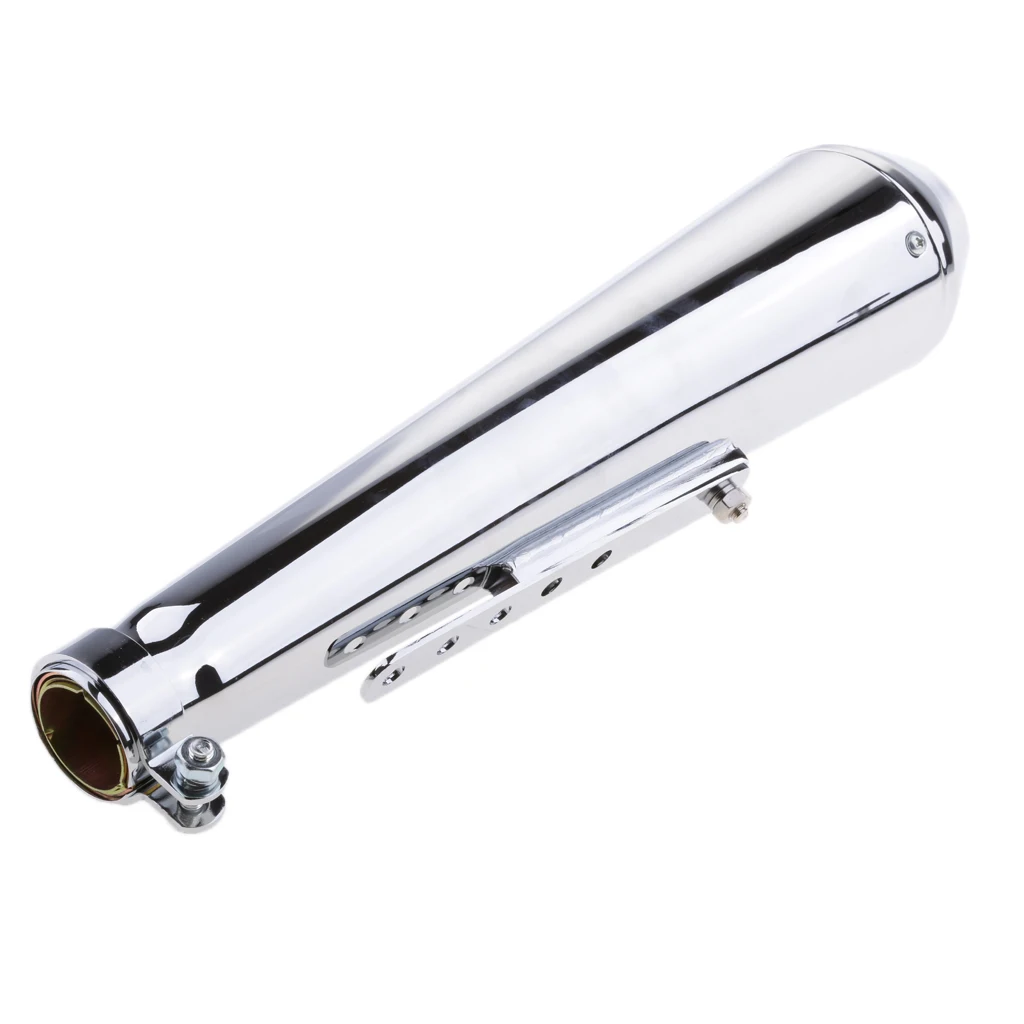 Motorcycle Slip on Exhaust Muffler - Universal 51mm Inlet Exhaust Pipe for ATV Scooter Dirt Bike Motocross - Chrome
