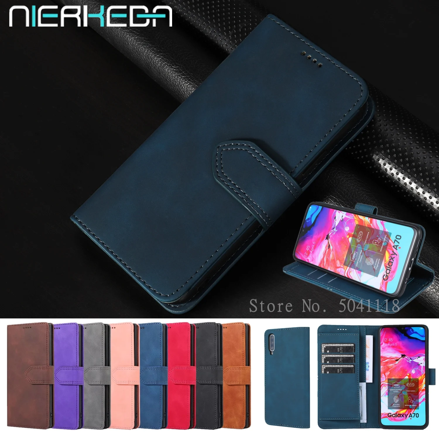 Leather Case For Samsung Galaxy A70 A70S Funda Cover Magnetic Flip Retro Wallet Stand Phone Bag On A 70 70S Coque | Мобильные
