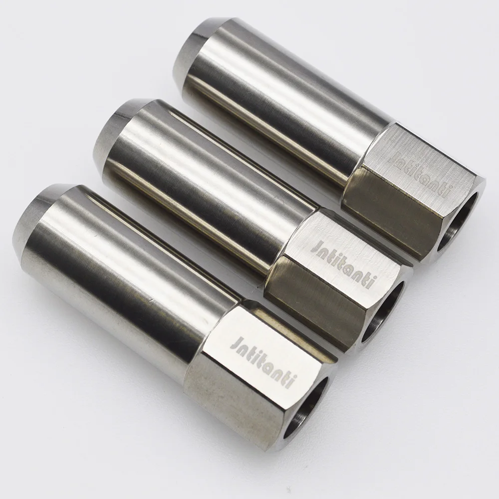 small pore diameter cone seat open end titanium alloy hub nuts m12*1.5*60