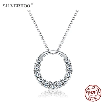 

SILVERHOO 925 Sterling Silver Women Necklaces Tiny O Letter Pendant Chain Necklace Simple Anniversary Fine Jewelry Birthday Gift