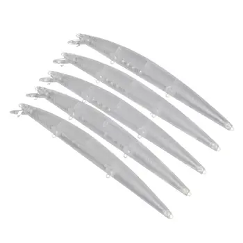 

5pcs Unpainted Crankbait Fishing Lure Body Transparent Blank Fish Lures 18.5cm