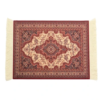 

28x18cm Persian Rug Mat Mousepad Retro Style Carpet Pattern Mouse Pad Red