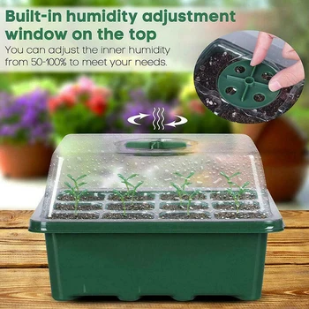 

Newly 12 Hole Plant Seed Grow Box Nursery Seedling Starter Thermals Insulation for Garden VA88