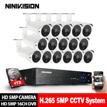 

H.265+ 5MP Ultra HD 16CH DVR CCTV Security System Outdoor 5MP EXIR Night Vision Camera Metal Video Surveillance Kit