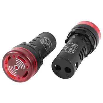 

uxcell Panel Mount ACDC 110V Red LED Buzzer Alarm Signal Indicator Light Lamp 2Pcs