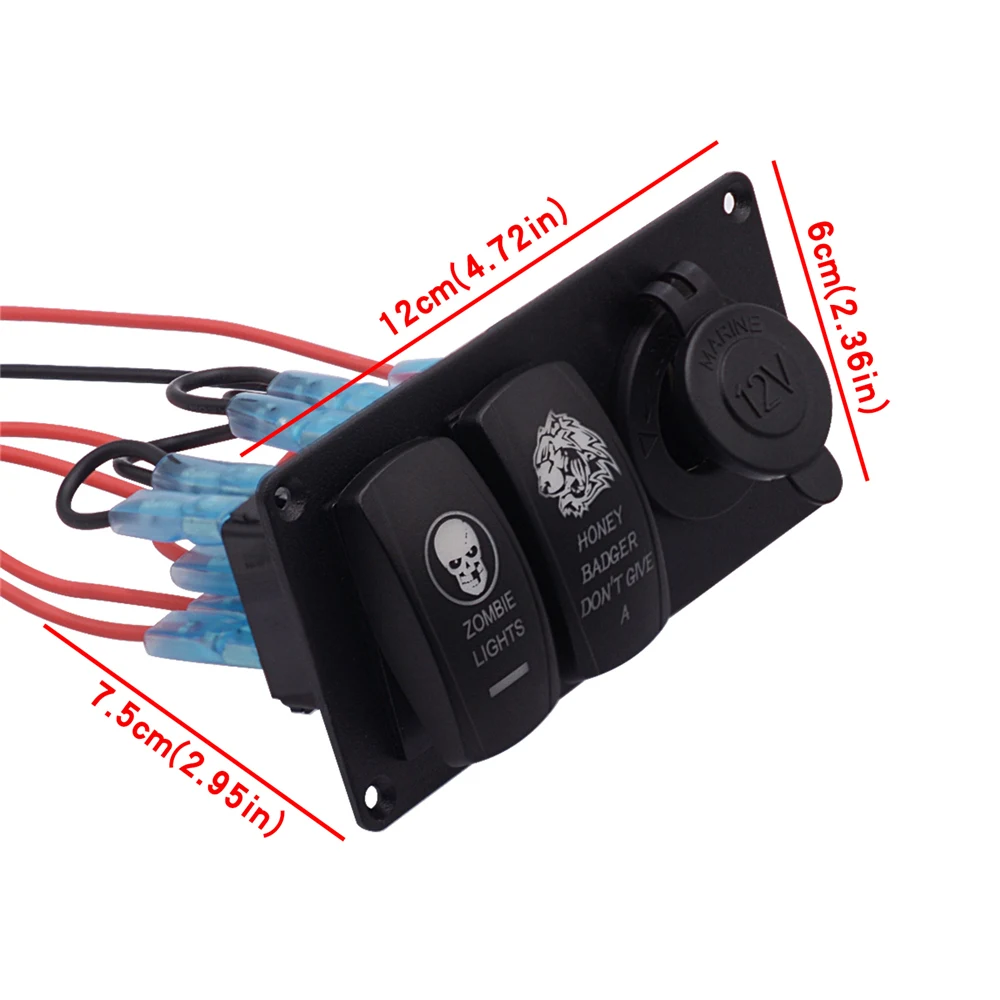 12-24V GM автомобильный RV переключатель панели автомобиля USB мобильное зарядное устройство цифровой вольтметр комбинация для автомобиля Корабль яхта RV автобус и т. Д