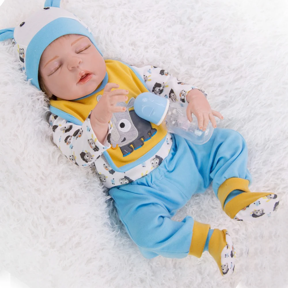 NPK 2" полностью силиконовые куклы reborn baby boy куклы real sleeping Bebes reborn menino bonecas Blue cow одежда игрушки куклы