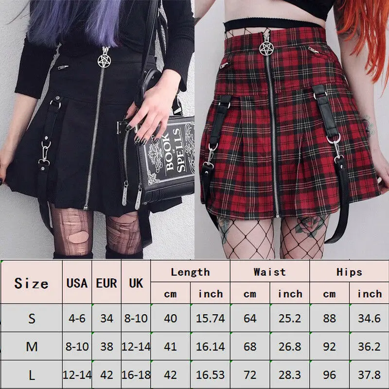 Stylish Ladies Girls Pleated Skirt Summer School High Waist Mini Plaid Skirts Hip Pop Unique Zipper Slim Fit Club Party Buttoms