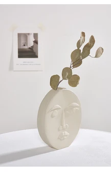 

Nordic Modern Human Face Vase Ceramic Arts Vase Flower Arrangement Home Decoration Flower Pot vase