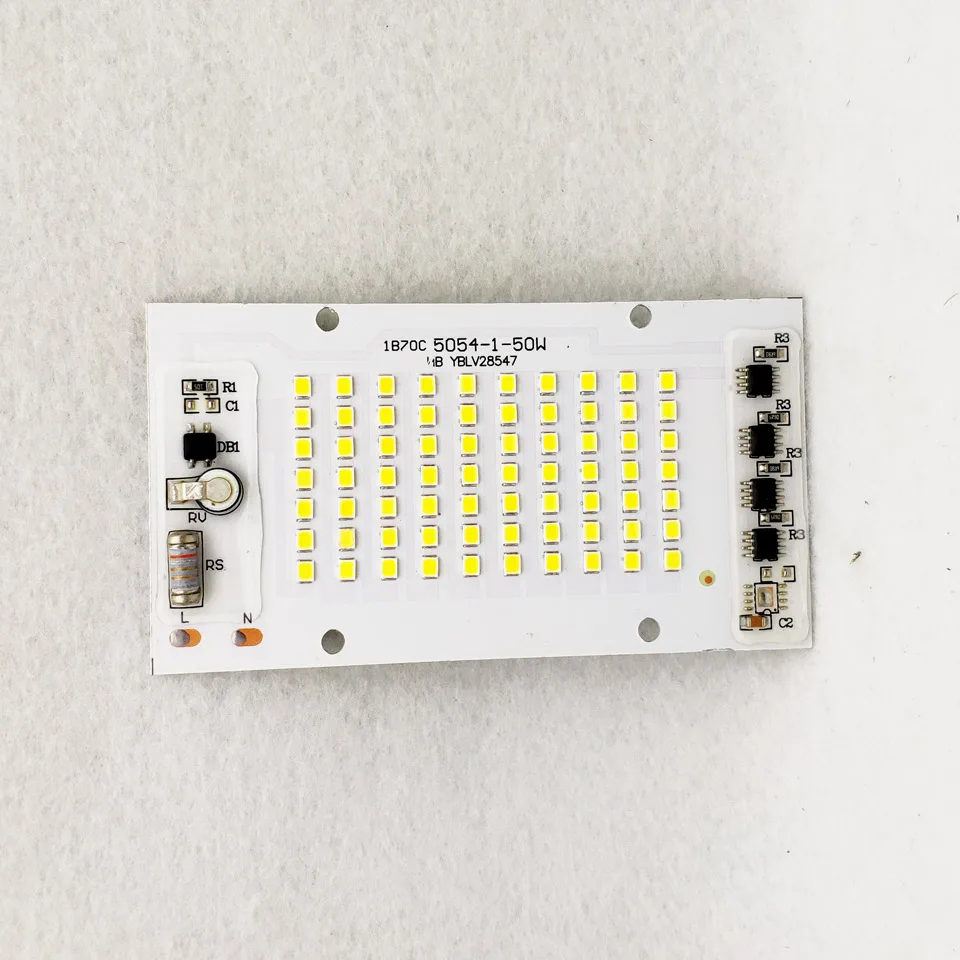 50 Вт AC220V SMD 2835 Светодиодный PCB 112x61 мм светодиодный модуль прожектора алюминиевая пластина белый/теплый SMD2835 умный IC драйвер для прожектора лампы