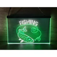 SS267 obóz rybacki kabina pokój gier podwójny kolor Neon LED Sign tanie tanio CN (pochodzenie) przyjęcie urodzinowe Na imprezę acrylic