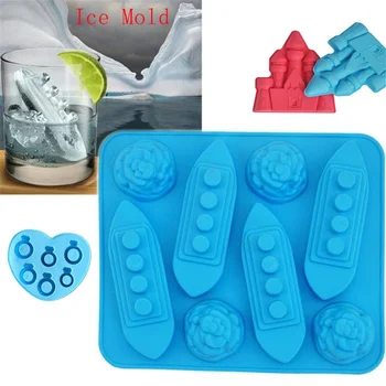 

MILIVIXAY 1Pc Ice Cube Maker Boat/Ring/Palace Shaped DIY Chocolate Mould Tray Ice Cube Tray Whiskey Wine Cocktail Ice Drink Tool