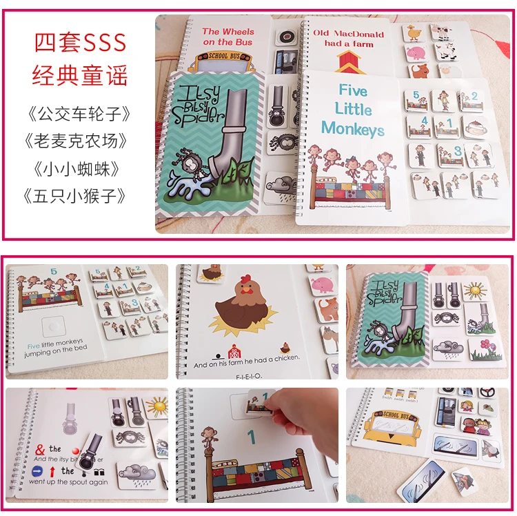 Livro de Imagens Marrom a Lagarta Silencioso para a Criança Urso Muito Faminta Livro Brinquedo Educativo Precoce Montessori Brinquedos 7 Computers & Electronics