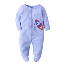Детский комбинезон, Одежда для новорожденных мальчиков и девочек, спортивный костюм для детей 3, 6, 9, 12 месяцев, Хлопковая пижама для сна, детская одежда