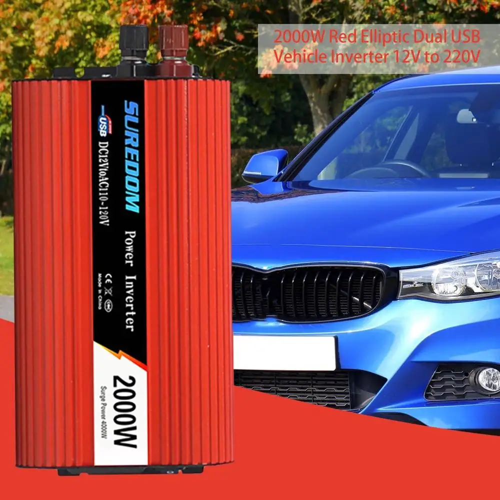 2000W Inverter Car Power Converter 12V To 220V Car Inverter Solar Power Converter Mobile Phone Charging