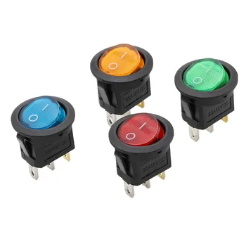 

4pcs Car 12V Round Rocker Switch Green LED Light Toggle Switch SPST ON/OFF Top Sales Electric Controls Waterproof cap