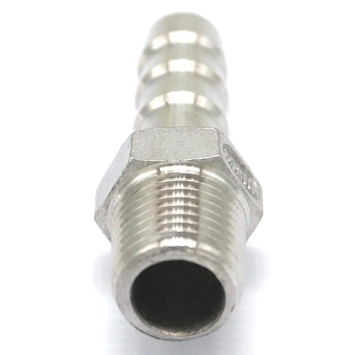 1/4" Male Thread Pipe Fitting x 6mm Barb Hose Tail Connector SUS SS 304 Steel 