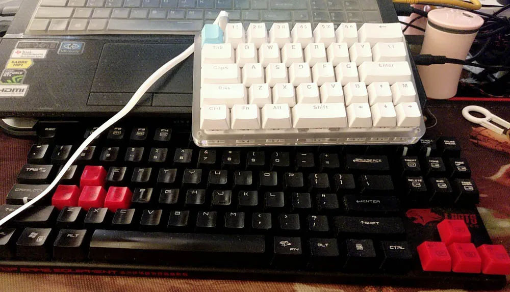 38 клавиш портативный мини механический синий светильник Клавиатура Cherry Mx переключатели одна рука программируемый Keybard для игры рисунок OSU