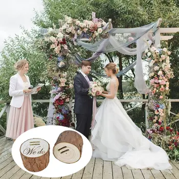 

5-7cm DIY Natural Wood Unfinished Blank Vintage Wedding Ring BoxRustic Ring Tray