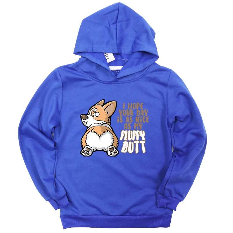 Fashion Spring Sweatshirt Cotton Cartoon Animal Dog Print Kids Boys Girls Clothes Long Sleeve Hoodies Autumn Casual Pullover