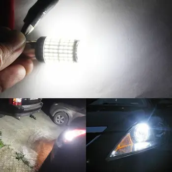

2pcs Turn Signal Lights Auto White 1156 7506 P21W BA15S LED Bulbs DC12V 3250LM