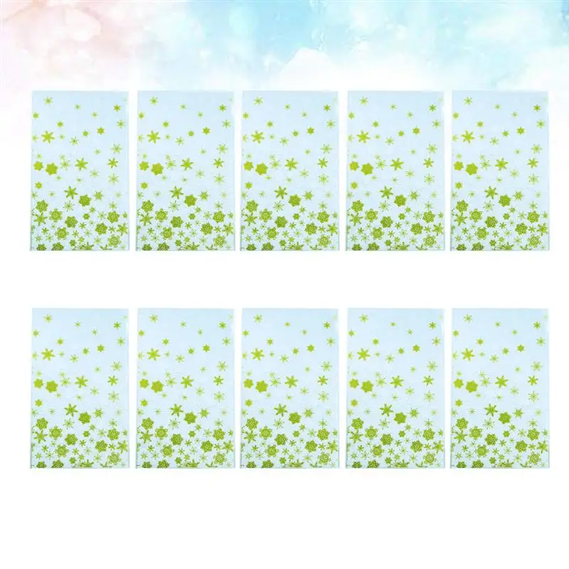 50pcs Christmas Gift Pouch Snowflake Printing Party Supplies Gift Bag Favor Pouch without Ribbon Sticker for Gathering