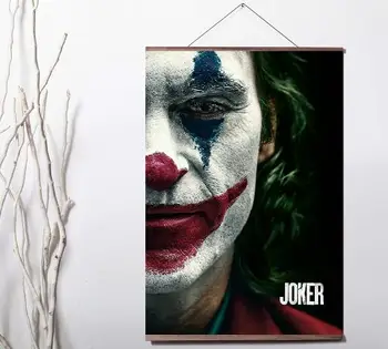 

Lot style Choose THE JOKER JOAQUIN PHOENIX MOVIE Art Canvas print poster decoration painting with solid wood hanging scroll