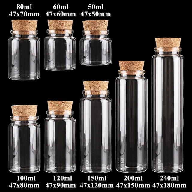 1 Pieces Mini Transparent Square Glass Bottles with Cork Stopper Empty  Spice Jars for Art Crafts Wedding Favors - AliExpress