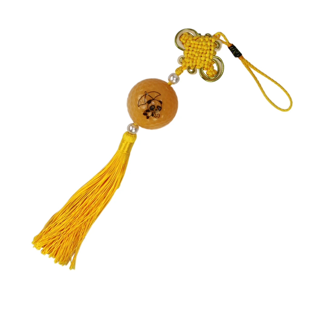 Traditional Handcraft Knitted Chinese Knot with Golf Ball - Hall Door Office Car Hanging Decor Golf Gift Golf Accessoires