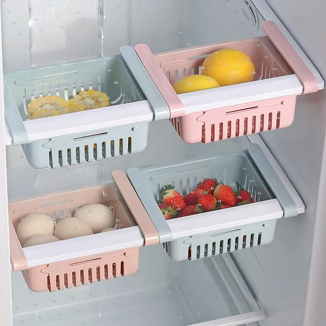 Mini Fridge Slide Drawer Freezer Storage Rack Box Kitchen