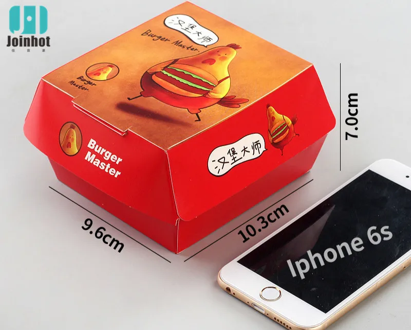 5pcs hamburger Grade Grease Paper Fast Food Wrappers Disposable Fried Chicken Beefsteak Take-out Food Packing Box dessert cups