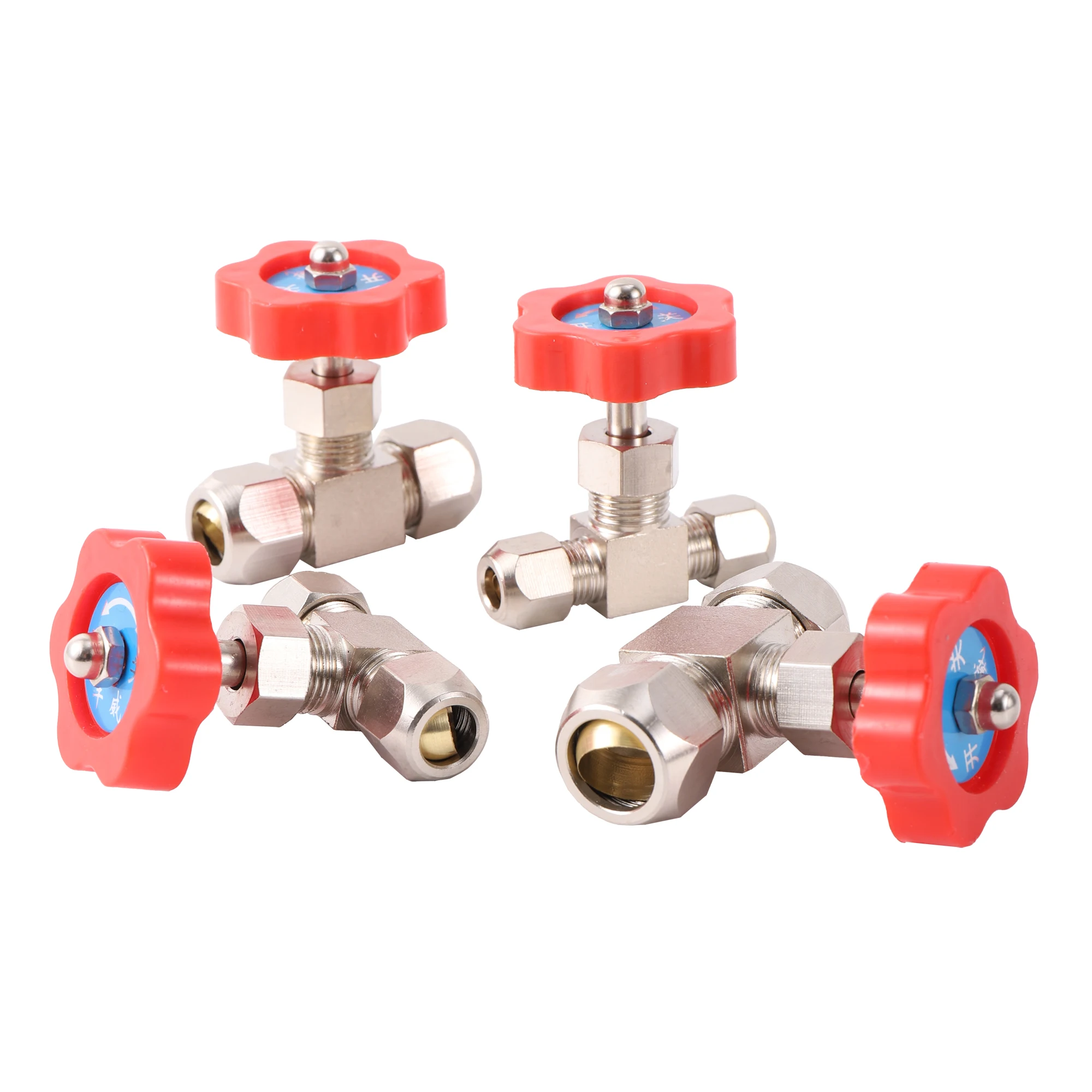 

6mm 8mm 10mm 12mm Hole Dia Orange Plastic Handle Metal High Pressure Durable Tube Needle Type Control water Ball Globe Valve