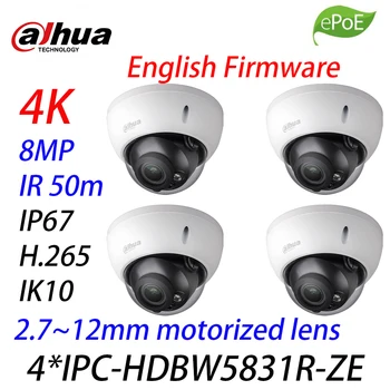

4 Pieces / Lot Dahua Original IPC-HDBW5831R-ZE 4K 8MP POE 2.7mm ~ 12mm motorized lens IR50m IP67 Camera SD logo IPC-HDW5831R-ZE