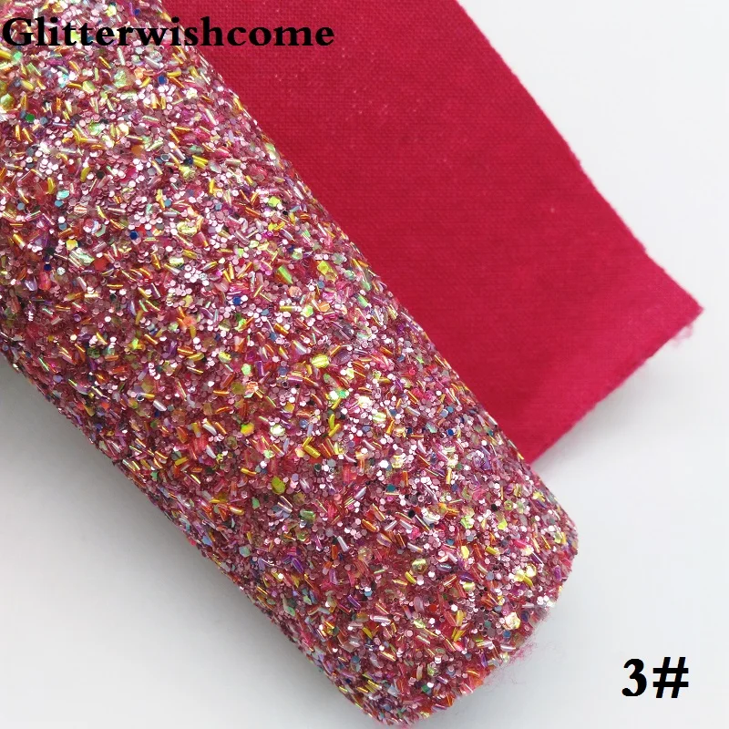 Glitterwishcome 21X29 см А4 Размер синтетическая кожа, плотная блестящая кожа, искусственная ткань из искусственной кожи винил для бантов, GM049A