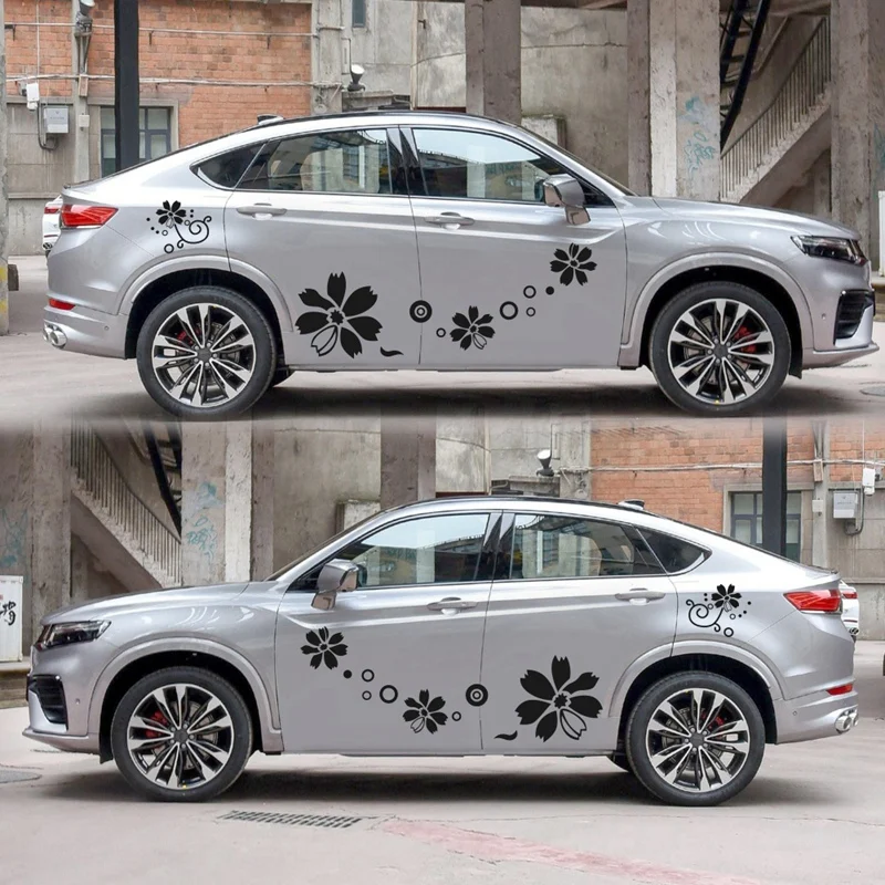 2 шт автомобиля стикер цветочный узор против царапин виниловая наклейка автомобиля Модель 184x48 см