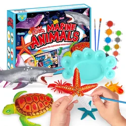 DIY Marine Animals Model Toy Kit Science Education Learning Teaching Aid Assembly Coloring Educational Hand-Painted Toys