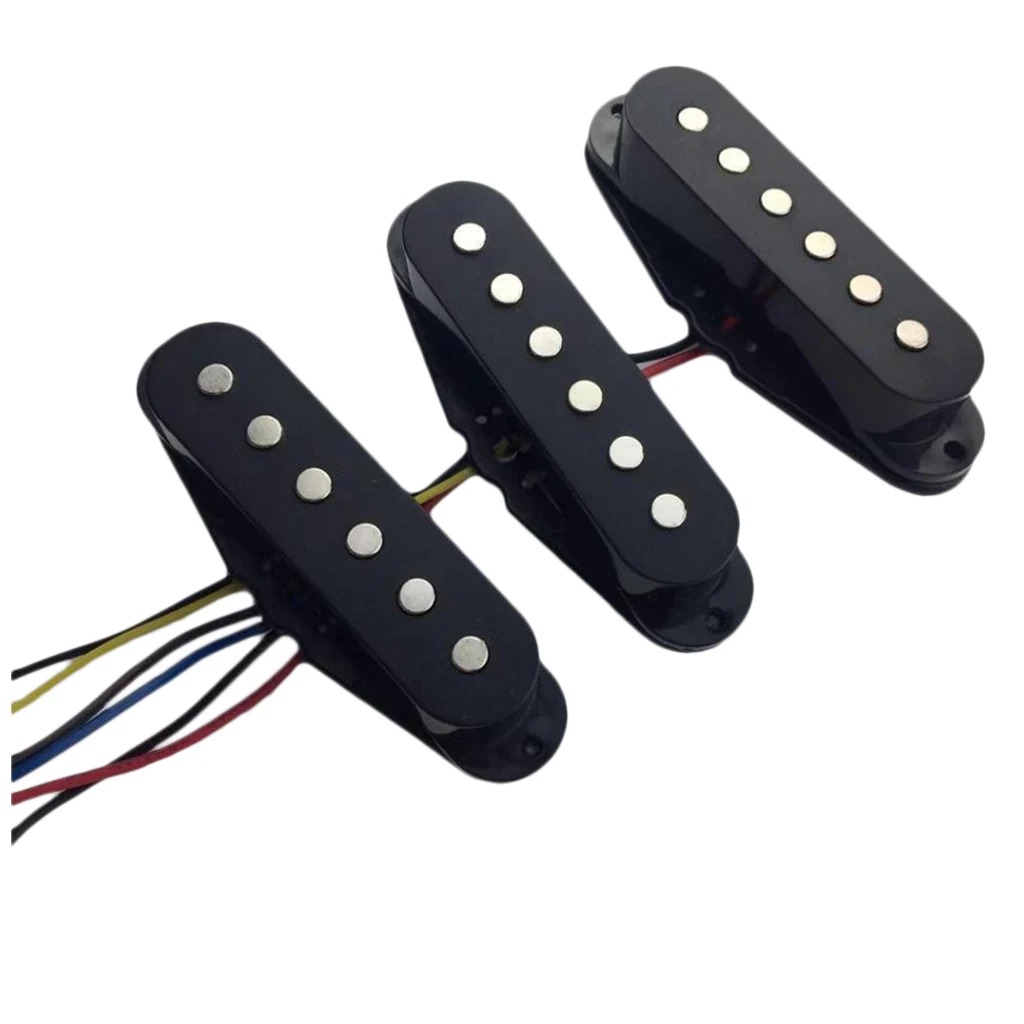1 компл. Одна катушка пикап шеи/средний/мост звукосниматели черный для Stratocaster электрогитары запчасти