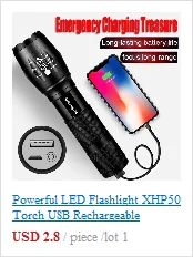 Мощный светодиодный светильник XHP50 фонарь USB Перезаряжаемый водонепроницаемый P70 лампа ультра яркий зум фонарь светильник 26650 на открытом воздухе для пеших прогулок