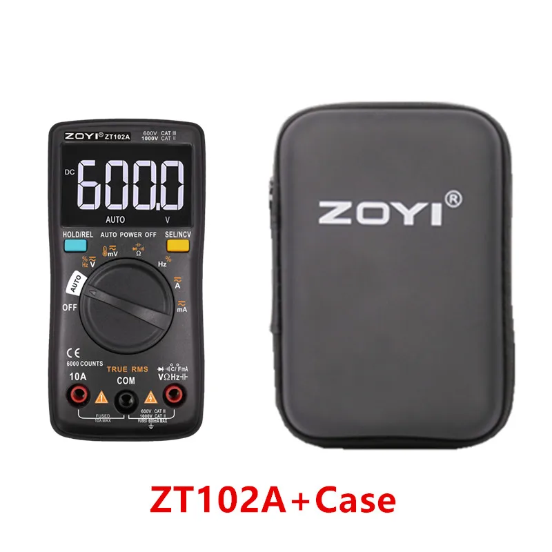 ZT101 ZT102 ZT102A Цифровой мультиметр DC AC Напряжение Ток Сопротивление диод емкость температура тестер Цифровой мультиметр - Цвет: ZT102A and Case